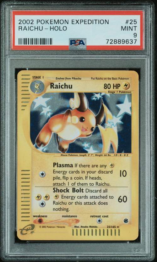 2002 Pokemon Expedition Raichu Holo #25 PSA 9
