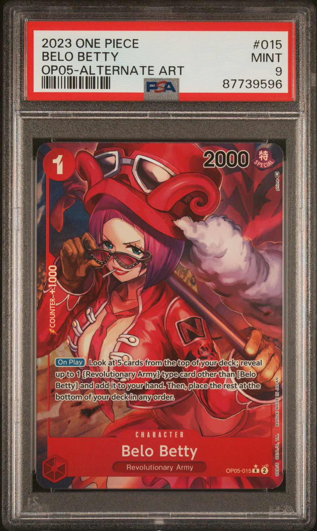 2023 One Piece Op05-Awakening of the New Era Belo Betty Alternate Art #015 PSA 9