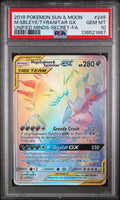 2019 Pokemon Sun & Moon Unified Minds Full Art / Mega Sableye & Tyranitar Gx Secret #245 PSA 10