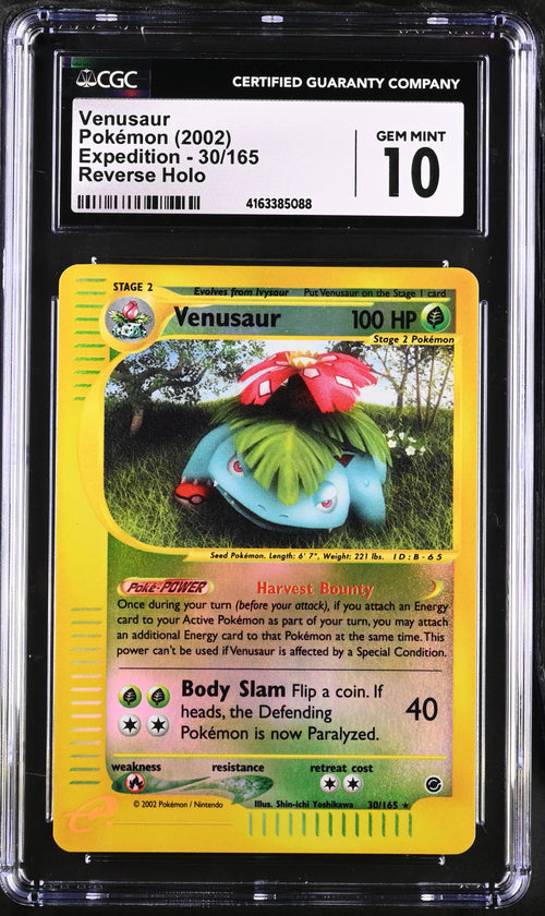 2002 Pokemon Expedition Venusaur Reverse Holo #30/165 CGC 10