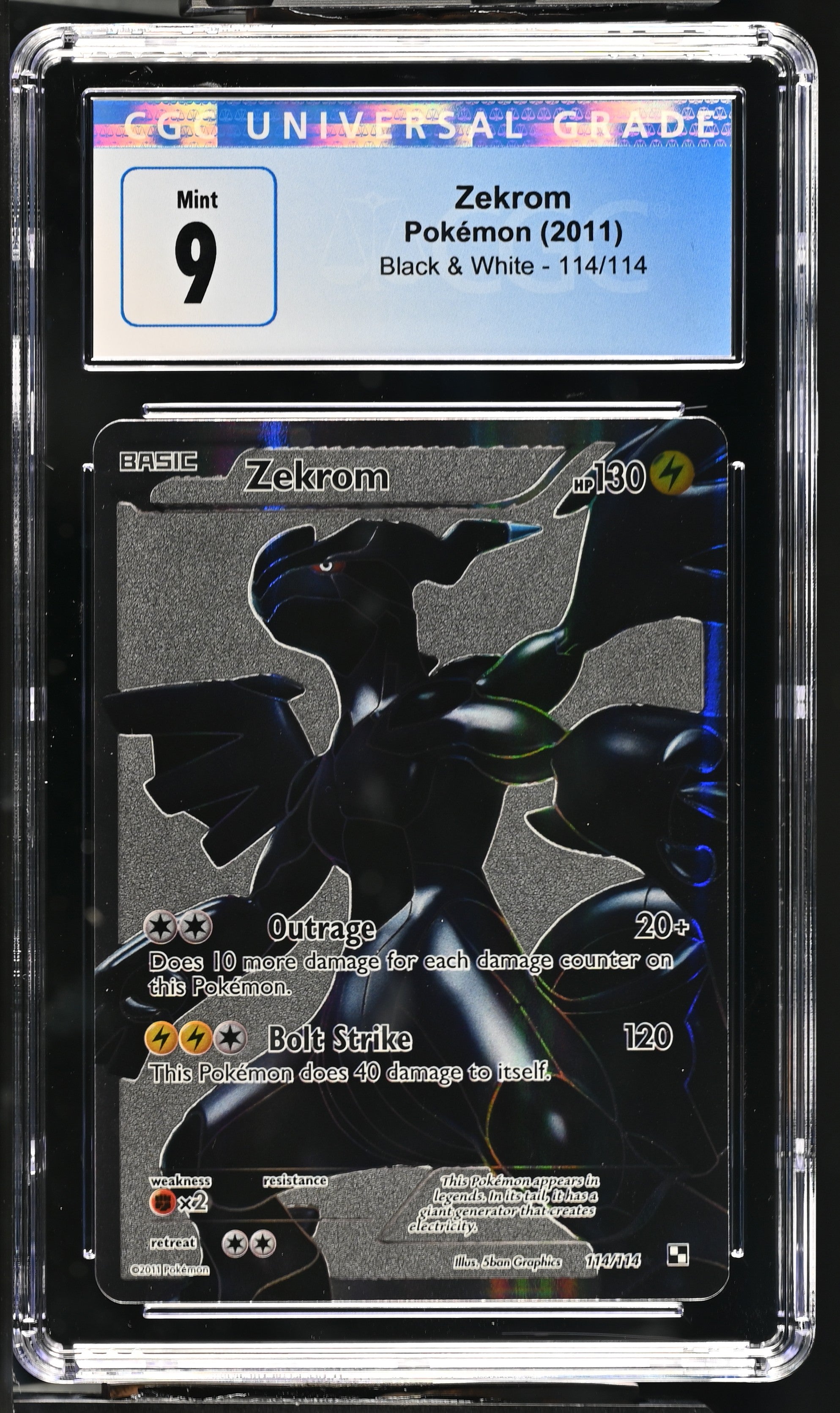 2011 Pokemon Black & White Zekrom Ultra Rare Holo #114/114 CGC 9