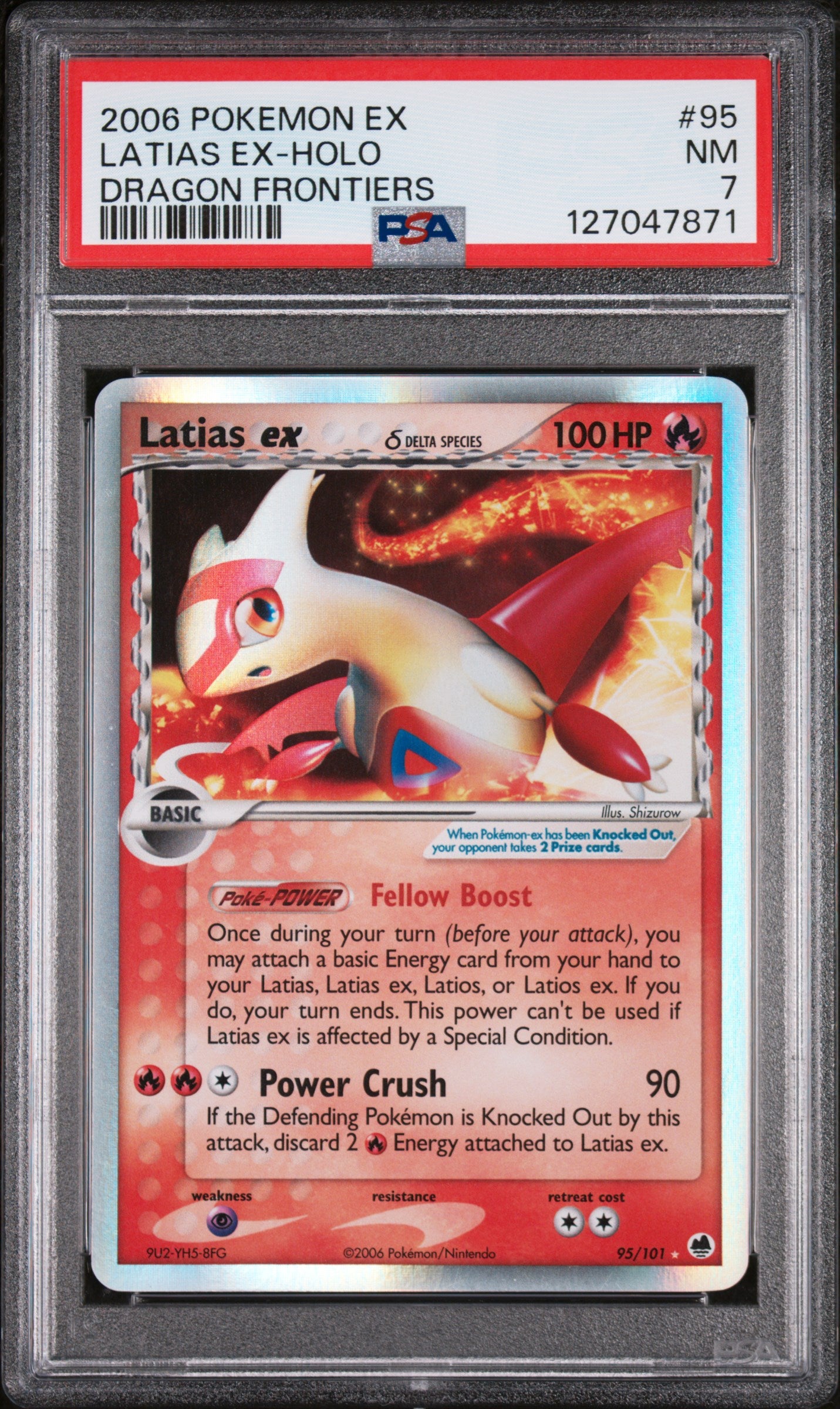 2006 Pokemon Ex Dragon Frontiers Latias Ex-Holo #95 PSA 7