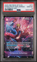 2025 One Piece Op10-Royal Blood Donquixote Doflamingo Alternate Art #071 PSA 10
