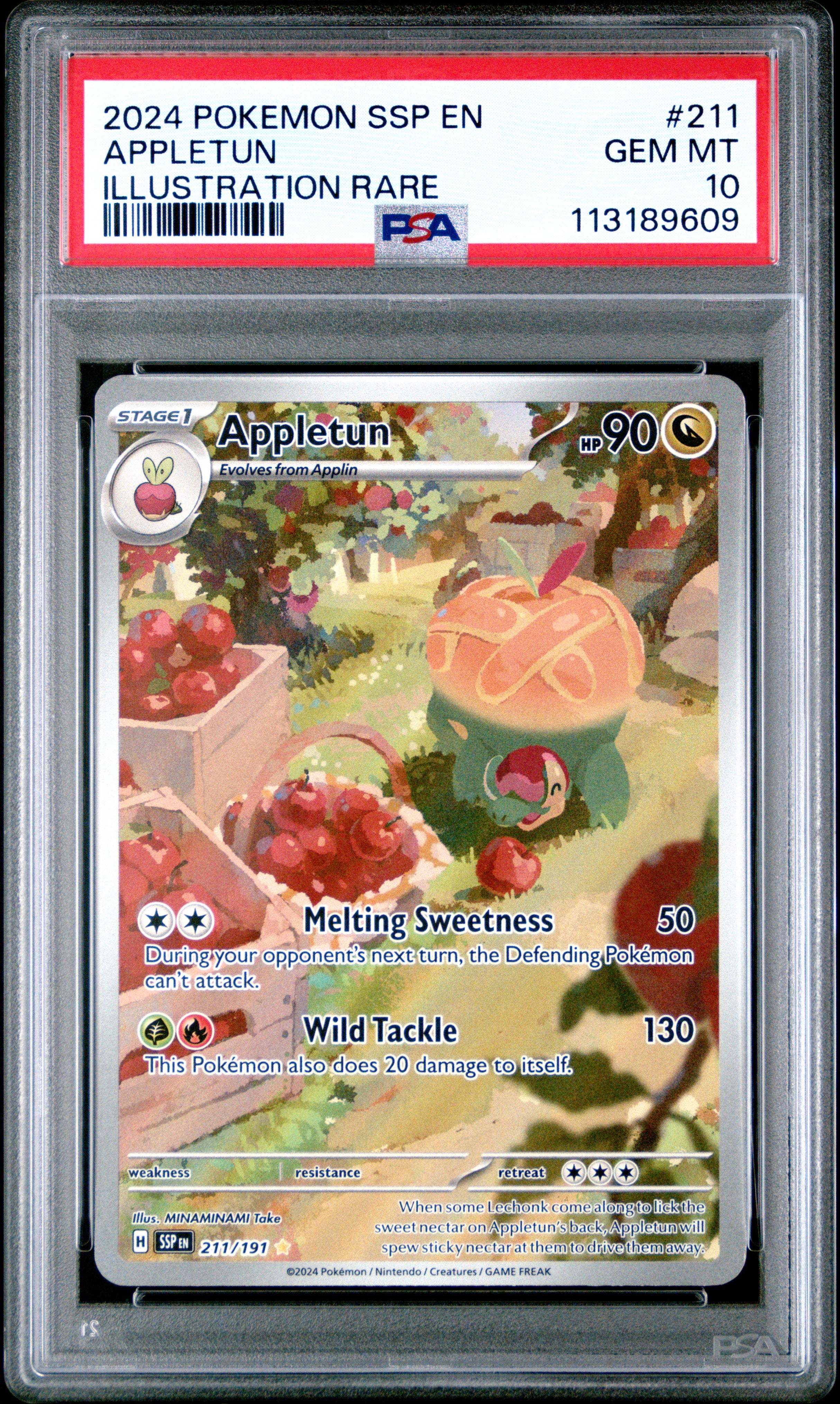 2024 Pokemon Ssp En-Surging Sparks Appletun Illustration Rare #211 PSA 10