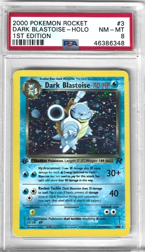 2000 Pokemon Rocket Dark Blastoise-Holo 1st Edition #3 PSA 8