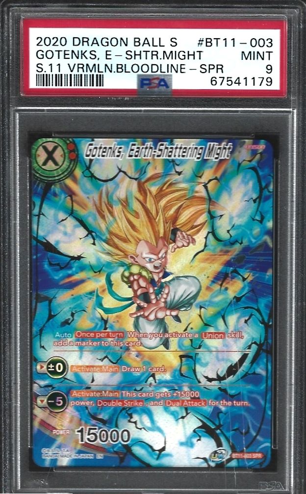 2020 Dragon Ball Super Card Game Series 11 Vermilion Bloodline Gotenks, Earth-Shattering Might Special Rare #BT11-003 PSA 9