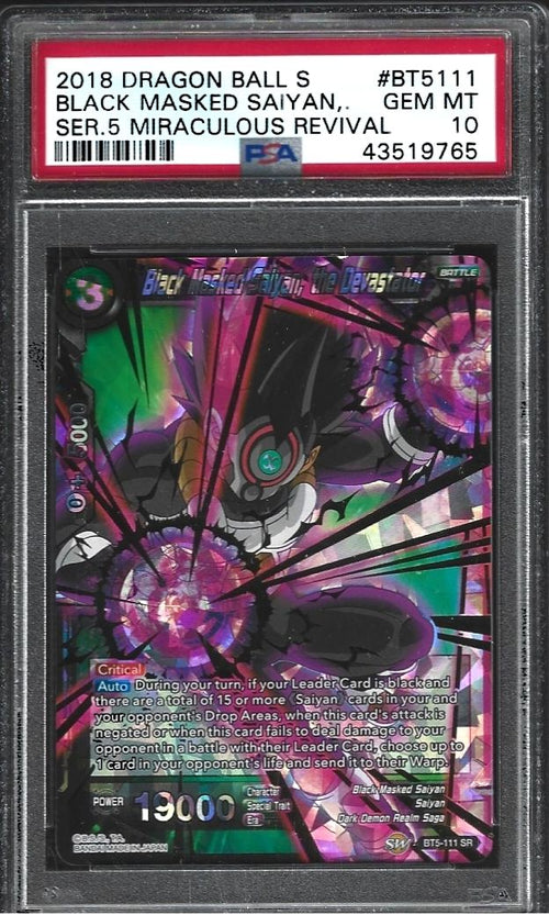 2018 Dragon Ball Super Card Game Series 5 Miraculous Revival Black Masked Saiyan, the Devastator #BT5-111 PSA 10