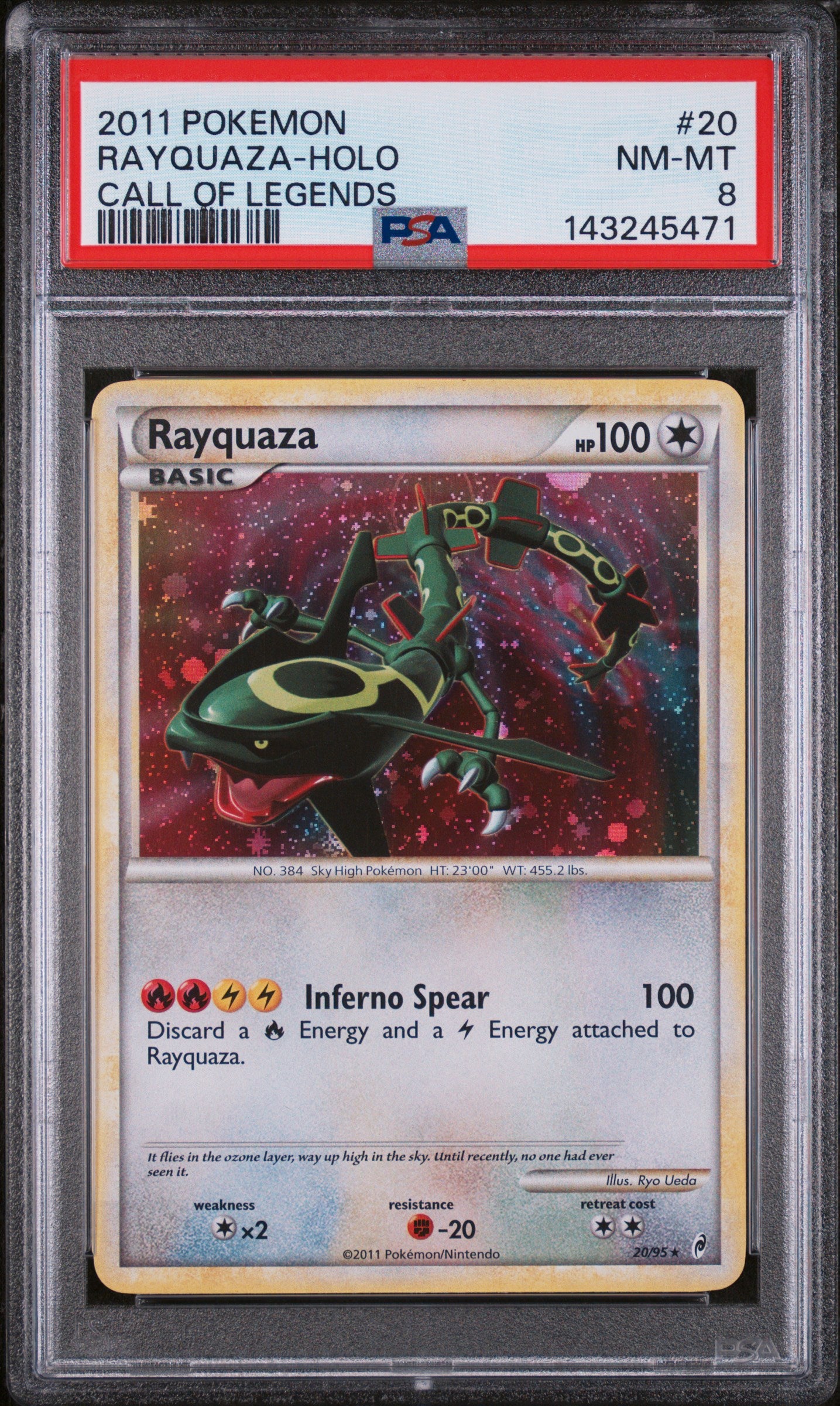 2011 Pokemon Call of Legends Rayquaza-Holo #20 PSA 8