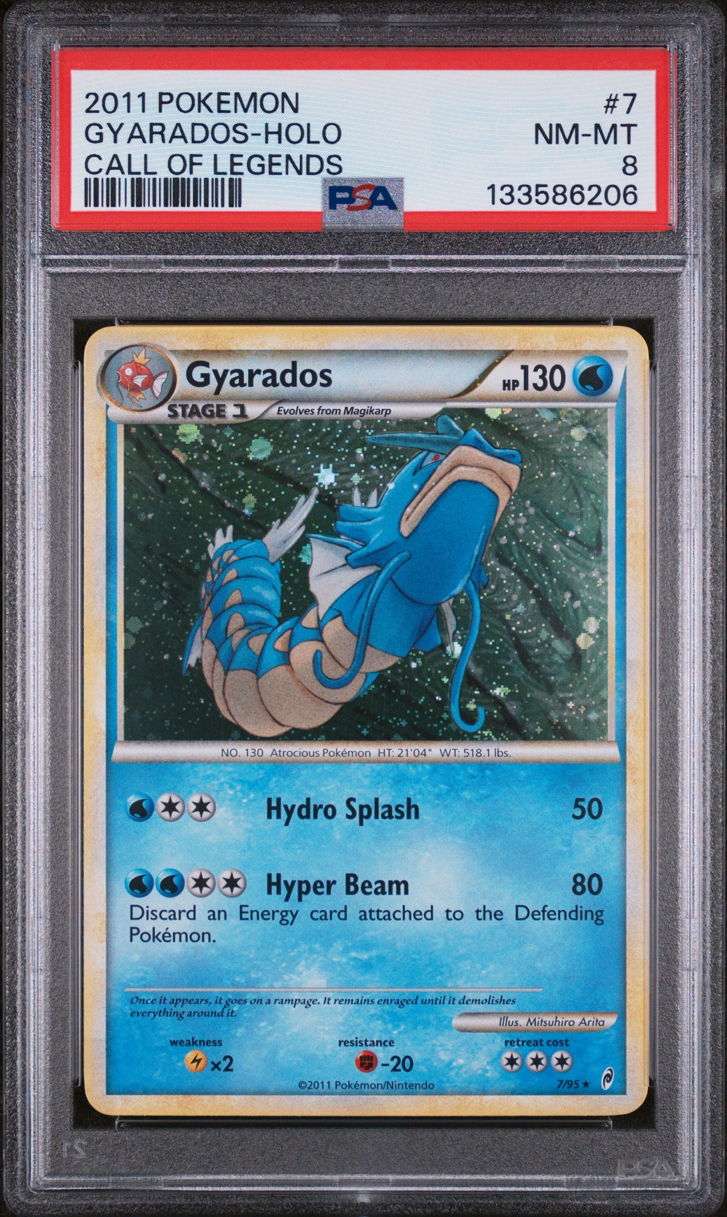 2011 Pokemon Call of Legends Gyarados-Holo #7 PSA 8