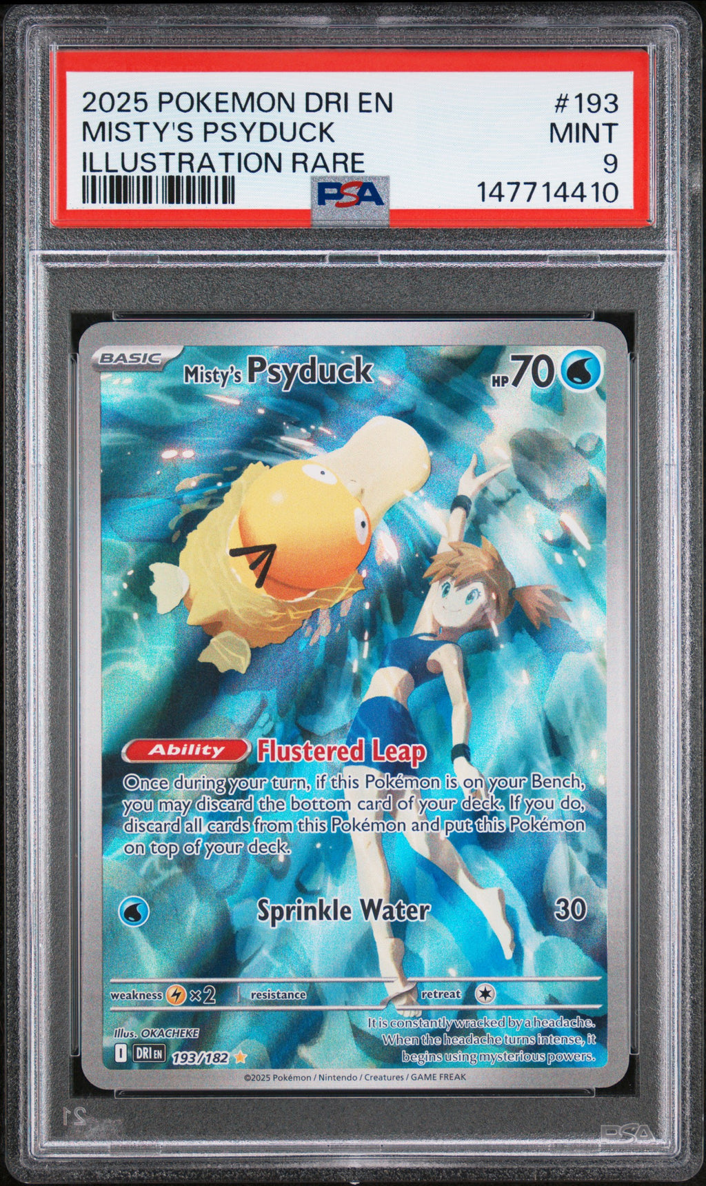 2025 Pokemon Dri En-Destined Rivals Misty's Psyduck Illustration Rare #193 PSA 9