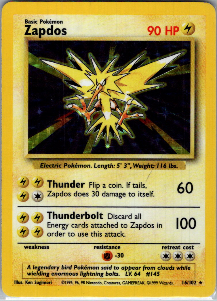 Zapdos H 016/102 Base Set MP