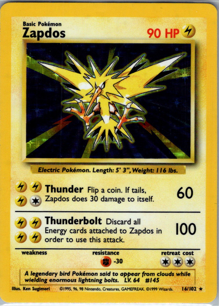 Zapdos H 016/102 Base Set LP