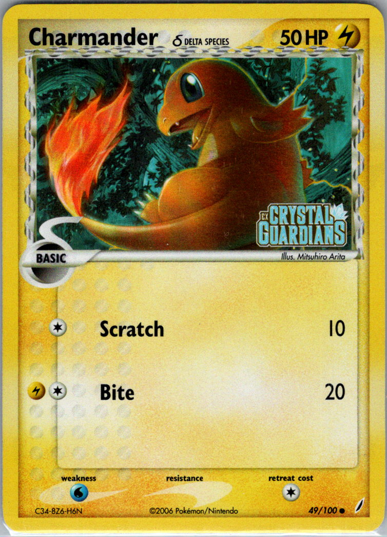 Charmander Delta Species RH 49/100 Crystal Guardians NM