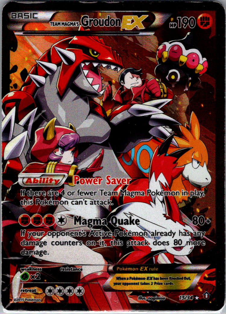 Team Magmas Groudon EX H 15/34 Double Crisis DMG