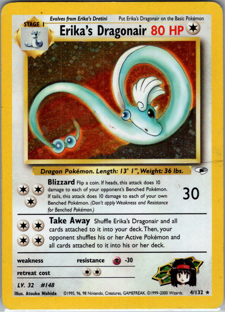 Erikas Dragonair Unlimited Holofoil 004/132 Gym Heroes DMG