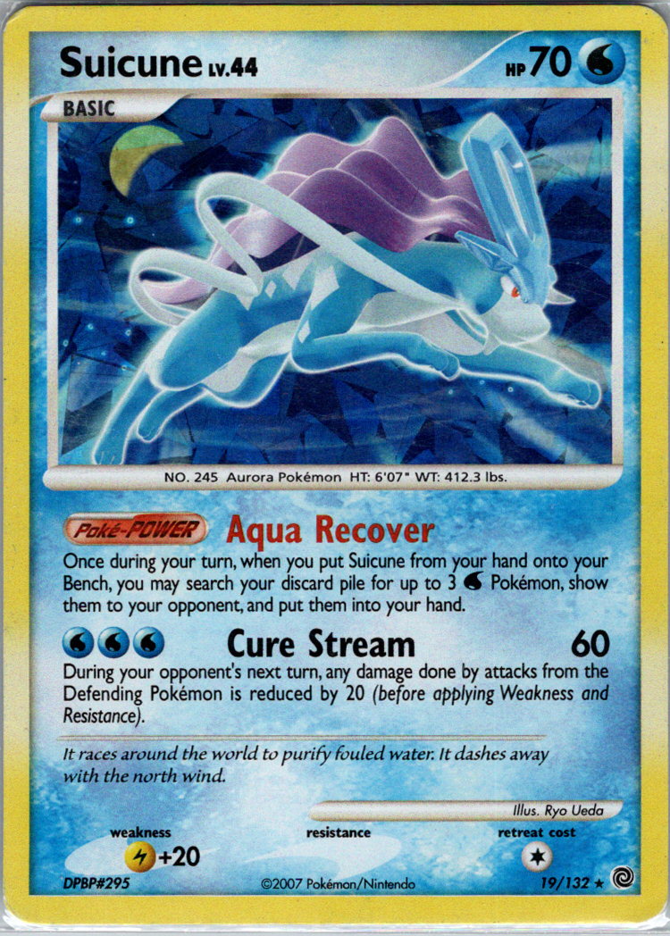 Suicune 19 132 Cracked Ice Holo H 019/132 Miscellaneous Cards & Products MP
