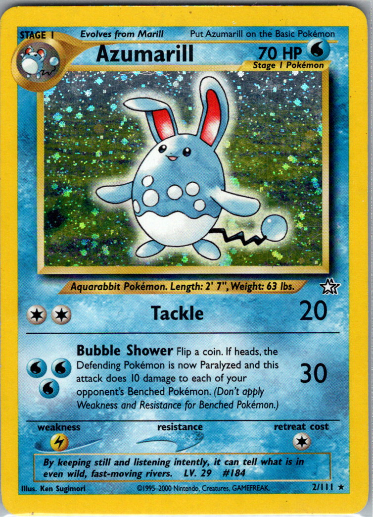 Azumarill Unlimited Holofoil 002/111 Neo Genesis MP