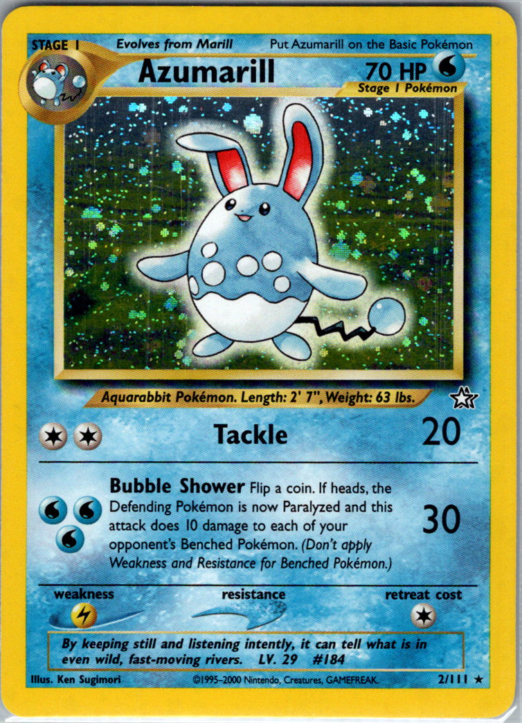 Azumarill Unlimited Holofoil 002/111 Neo Genesis NM
