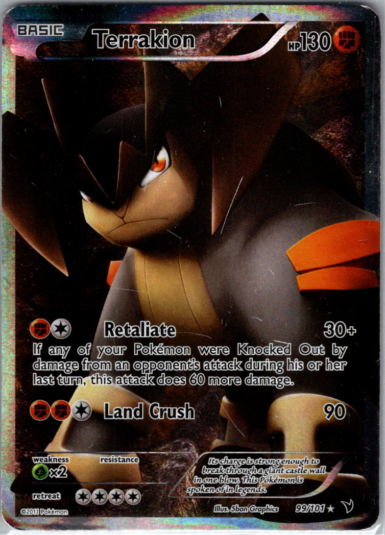 Terrakion 99 Full Art H 99/101 Noble Victories HP