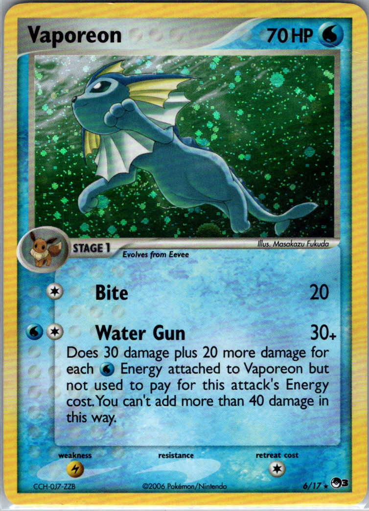 Vaporeon H 006/017 POP Series 3 LP