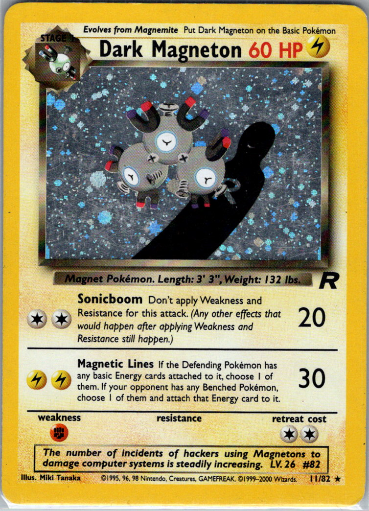 Dark Magneton 11 Unlimited Holofoil 11/82 Team Rocket MP