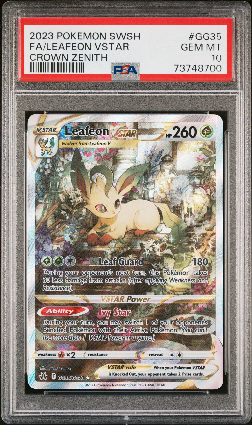 2023 Pokemon Sword and Shield Crown Zenith Fa / Leafeon Vstar Crown Zenith #GG35 PSA 10